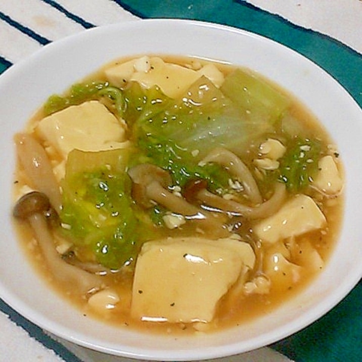 簡単 白菜としめじと豆腐のさっと煮中華あんかけ 丼 レシピ 作り方 By かっぺ4217 楽天レシピ